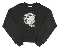 Čiernošedá crop mikina s disco koulí a kamienkami H&M