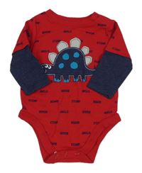 Červeno-tmavomodré body s dinosaurem Garanimals