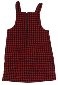 Červeno-čierne kockované vlnené šaty St. Bernard