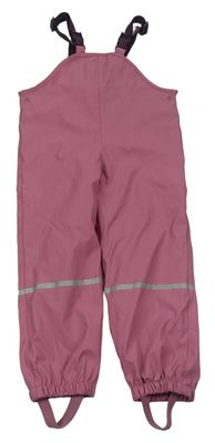 Růžové nepromokavé zateplené laclové kalhoty Lupilu 