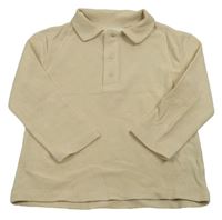 Béžové rebrované polo tričko H&M