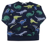 Tmavomodrá mikina s dinosaurami zn. M&S