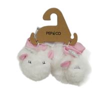 Nové - Bílé chlupaté capáčky s jednorožcem Pep&Co vel. 16