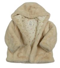 Béžová kožešinová zateplená bunda s kapucí Matalan