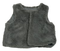 Sivá kožušinová podšitá vesta zn. M&S