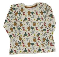 Smetanové triko s lesními zvířaty a stromky Liegelind