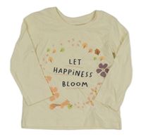 Krémové triko s listy a květy Nutmeg