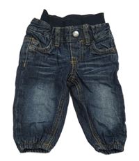 Tmavomodré podšité cuff rifle s úpletovým pasem H&M