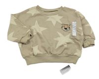 Nové - Světlehnědá oversize mikina s hvězdami a tygrem Dunnes