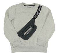 Svetlosivá melírovaná mikina s ledvinkou Nutmeg