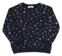 Tmavomodrá květovaná mikina s puntíky C&A