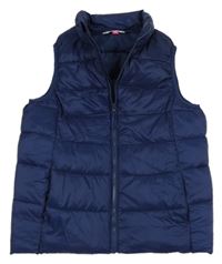 Tmavomodrá šušťáková zateplená vesta