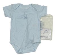 Nové - 2x body se slony - světlemodré + bílé Early Days