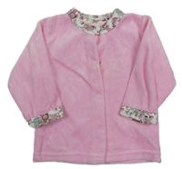 Růžové sametové propínací triko