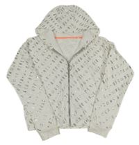 Biela prepínaci mikina s nápismi a kapucňou C&A