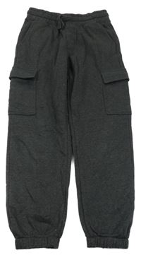 Antracitové melírované cargo tepláky H&M