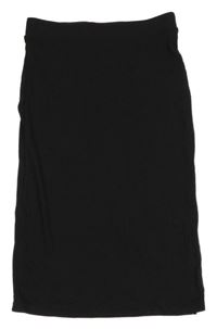 Čierna rebrovaná elastická sukňa H&M