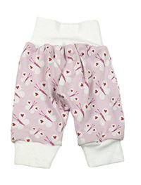 Růžové podšité tepláky s motýly