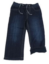 Tmavomodré podšité rifle s úpletovým pasom Lupilu