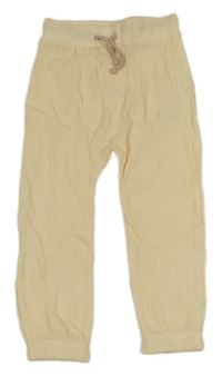 Krémové rebrované tepláky So Cute