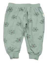 Zelenošedé kvetované ľahké tepláky Rabbit+Bear