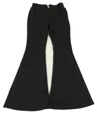 Čierne flare legíny s perlami Shein