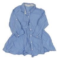 Modro-bílé kostkované propínací košilové šaty H&M