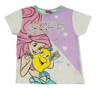 Bílo-lila tričko s Ariel Primark
