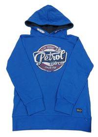 Modrá mikina s potiskem a kapucí Petrol Industries