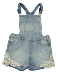 Světlemodré riflové laclové kraťasy s krajkou H&M