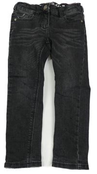 Černé skinny podšité rifle s puntíky C&A