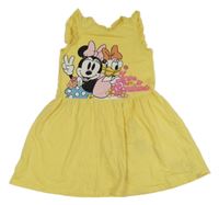 Žlté bavlnené šaty s Minnie a Daisy H&M