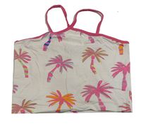 Bílo-růžový crop trop s palmami Matalan