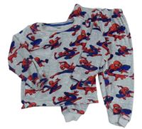 Sivé zamatové pyžama so Spidermanem M&S