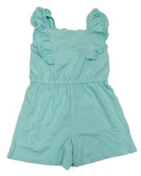 Svetlomodrý kraťasový overal s volánikmi Primark