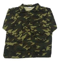 Khaki army plátenná košeľová bunda s nášivkou