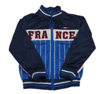 Tmavomodro-modrá športová prepínaci mikina s nápisem - Francie