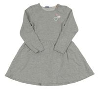 Šedé melírované šaty se srdíčky Lupilu