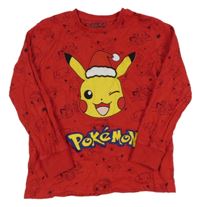 Červené vzorované pyžamové triko s Pikachu Next