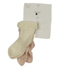 Nové - 2x ponožky - smetanové + světlerůžové H&M