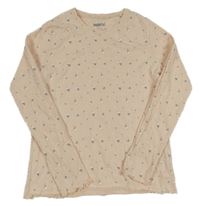 Pudrové kvetované pyžamové tričko Pepperts