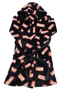 Čierny plyšový župan s Marvel a kapucňou Primark