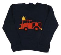 Tmavomodrý ľahký sveter s hasiči Lupilu