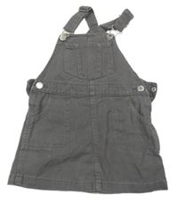 Sivé na traké rifľové šaty s vreckami H&M