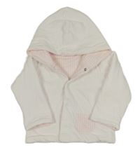 Bílá lehce zateplená oboustranná propínací mikina s kapucí 