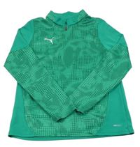 Zelené vzorované funkční triko s logem Puma