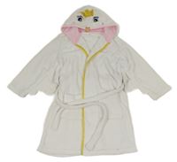 Bílý plyšový župan s kapucí - labuť 
