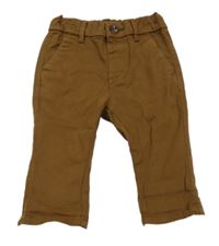 Nové - hnedé plátenné chino nohavice Next