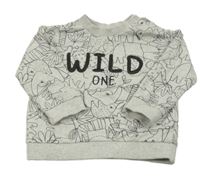 Sivá vzorovaná mikina s nápisom Nutmeg