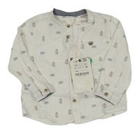 Nové - biela vzorovaná košeľa Zara